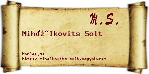 Mihálkovits Solt névjegykártya